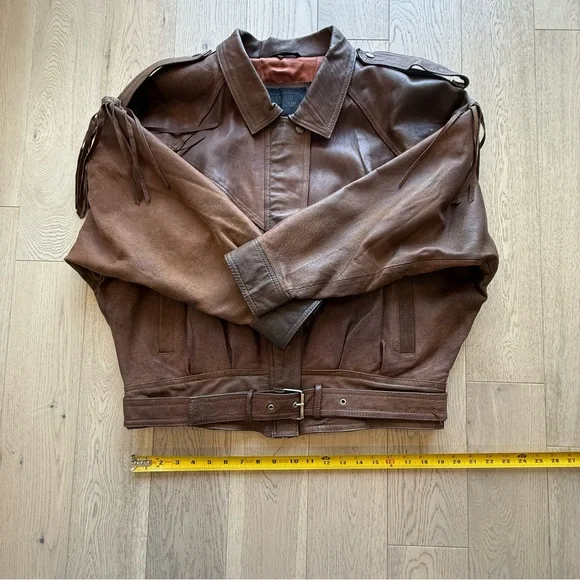 Vintage Brown Leather Fringe Jacket Size Medium - Picture 5 of 10